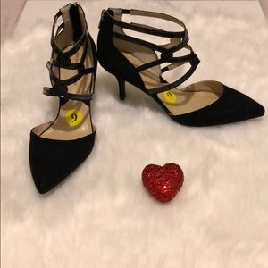Adrienne vittadini black heels shoes sz 9